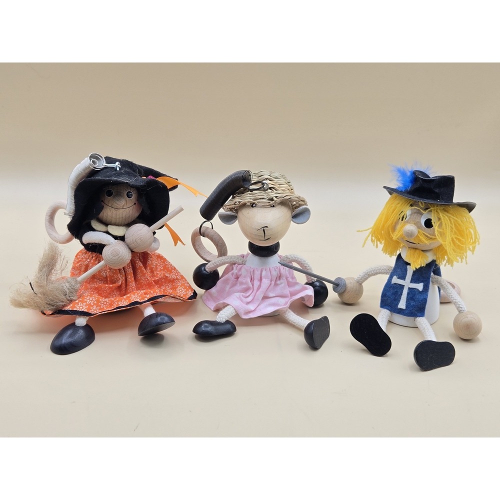 Three Wooden Bouncies From Bohemia Lamb‎ Witch Knight Lot Of 3